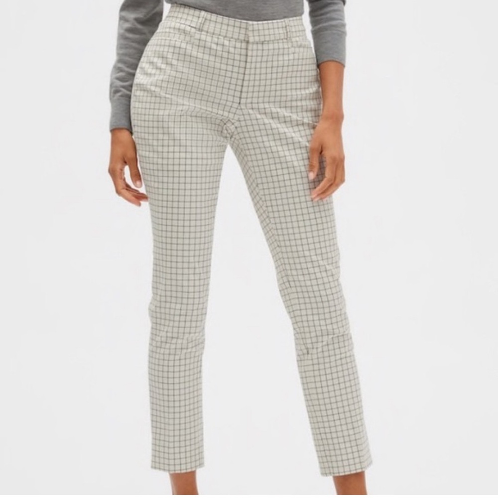 Banana Republic Windowpane Sloan Curvy Fit Ankle Pants Size 0